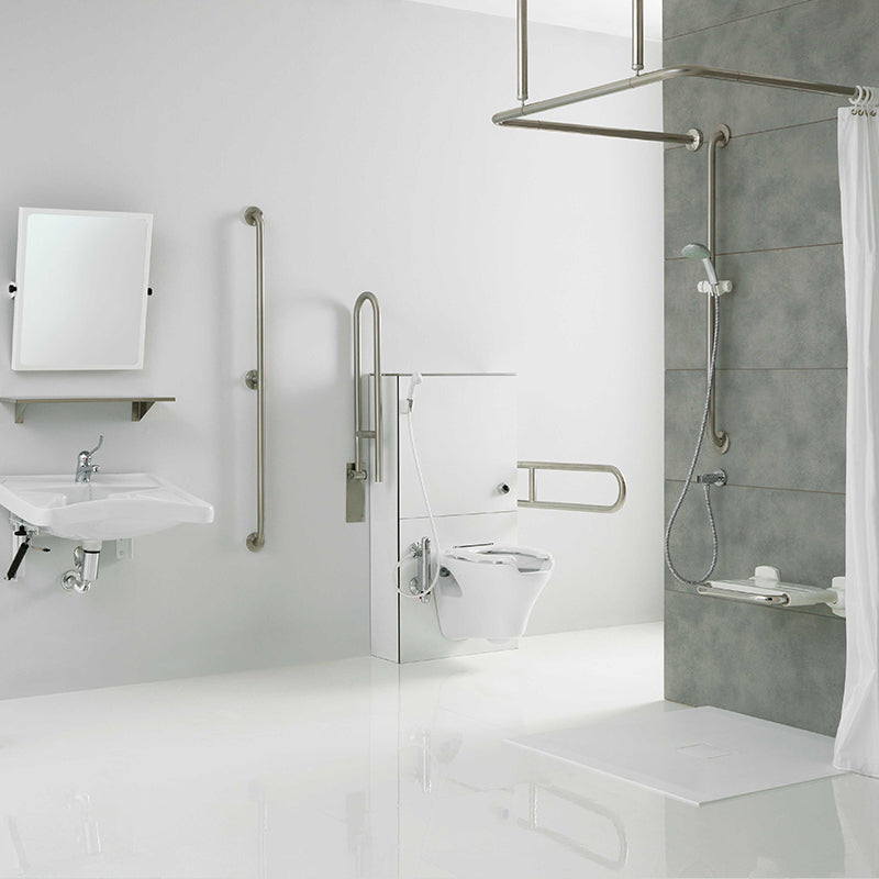 Bathroom Safety Extra Long Vertical Grab Bar With Center Support