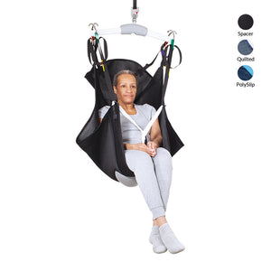 Handicare Hammock Sling with head support in Spacer fabric front view | Patient Slings - VIVA Mobility