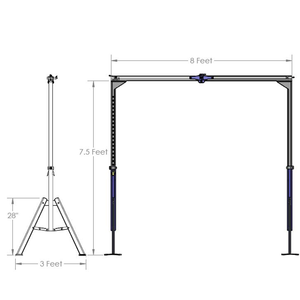 Handicare FST-300 Freestanding Ceiling Lift Track System dimensions – Safe Patient Handling | VIVA Mobility