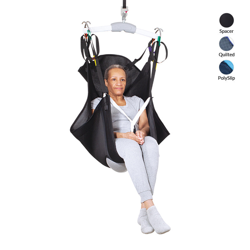 Handicare Hammock Sling with head support in Spacer fabric front view | Patient Slings - VIVA Mobility