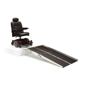 PVI Multifold Reach Portable Ramp used with power wheelchair | VIVA Mobility