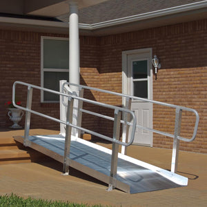 PVI OnTrac Portable Solid Surface Ramp with handrails home access | VIVA Mobility